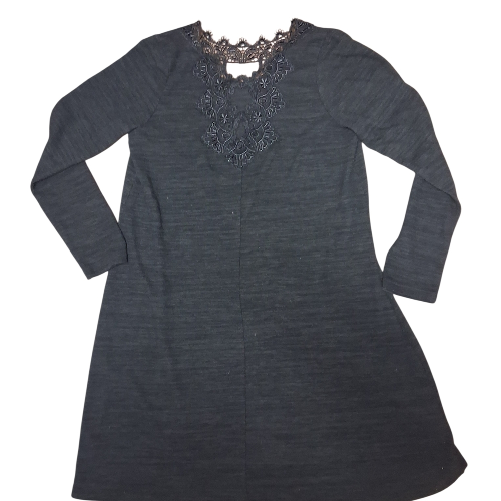 Maurices Dark Gray Dress with Lace Detail